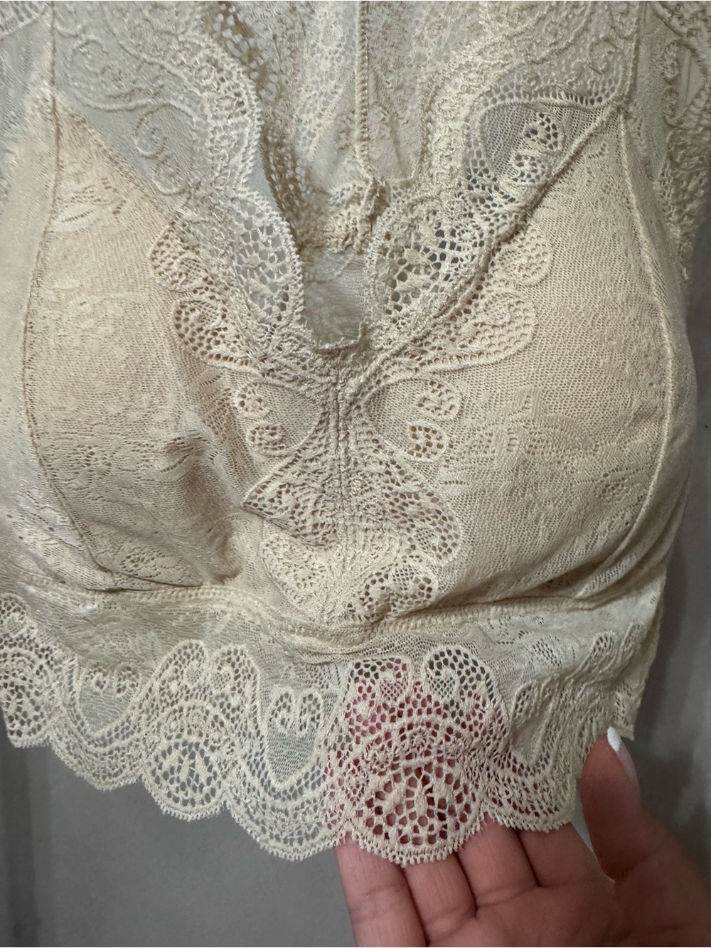Racerback Lace Bralette in Light Cream - Picture 5 of 10